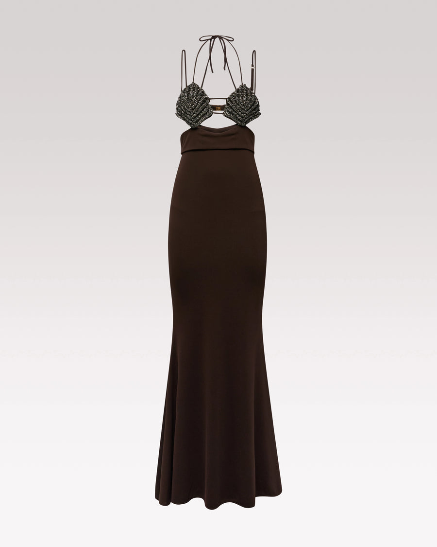 Venere Dress Choco – Hibourama | Capsule Meraviglia, front view