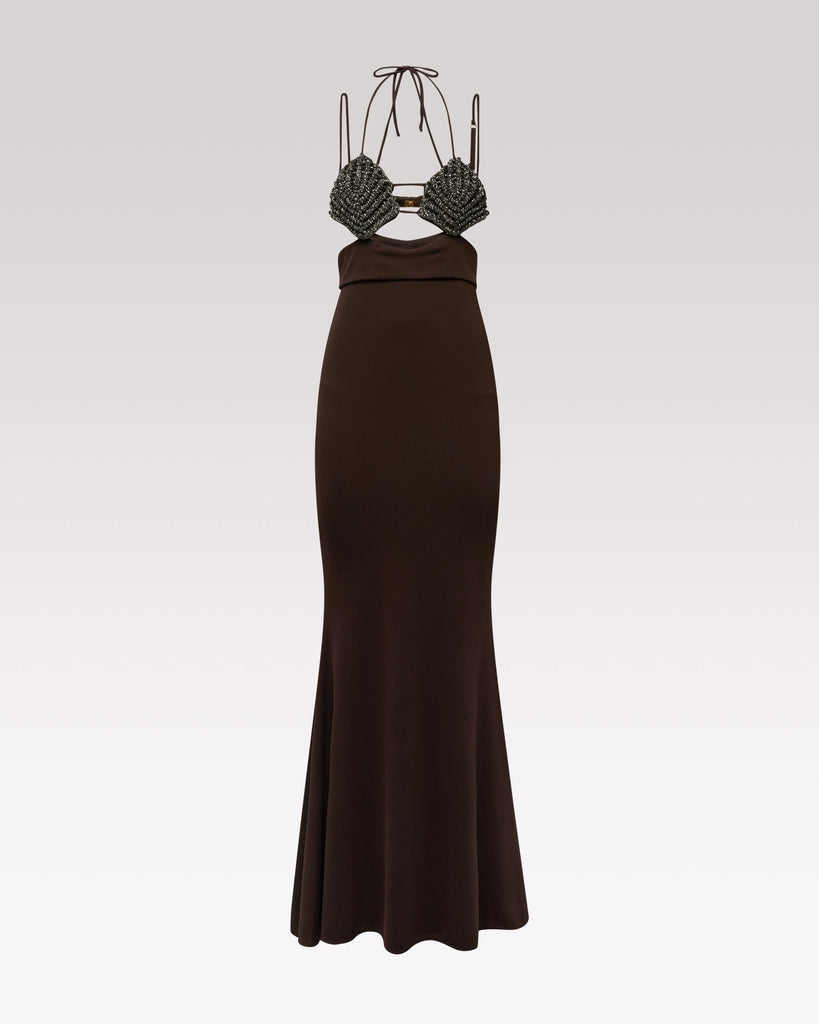 Venere Dress Choco – Hibourama | Capsule Meraviglia, front view