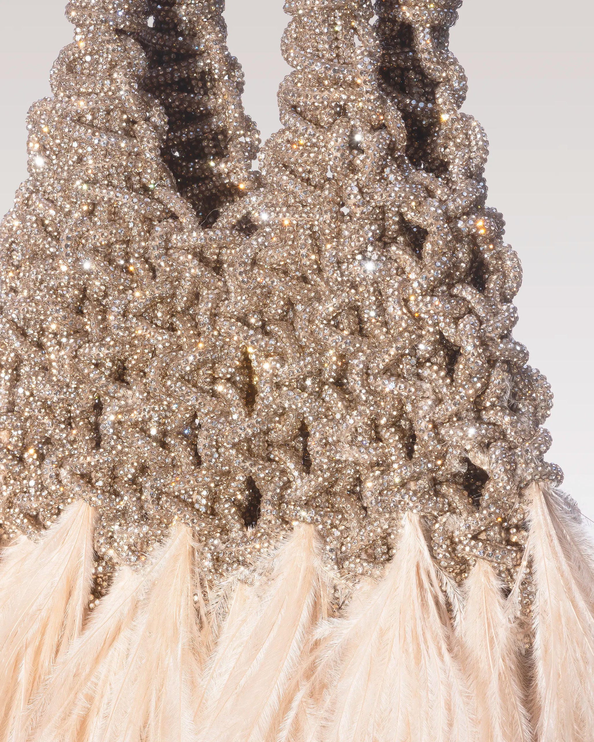 Vannifique Mini Plumes Golden Shadow Feather Bag - Hibourama Vannifique Mini Plumes Golden Shadow Feather Bag - Hibourama